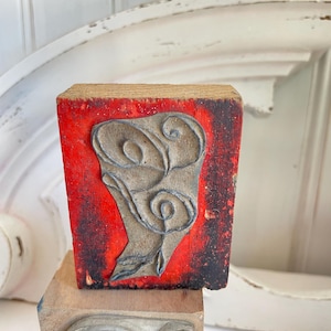 Tampon en tissu ancien, G, impression de l'alphabet monogramme gothique initial, motif lettres majuscules