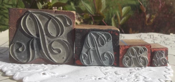 Antique French Printing Block Provencal decorative Trim wood block Waves stamp