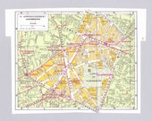 Vintage French Map of Paris 6th Arrondissement - Luxembourg (palace and gardens), École des Beaux Arts, Odéon