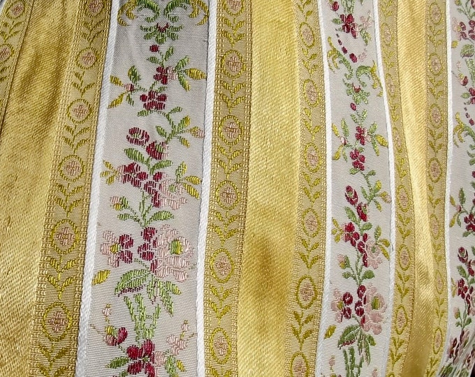 Antique French Fabric Antique Material Woven Lisere Satin Etsy