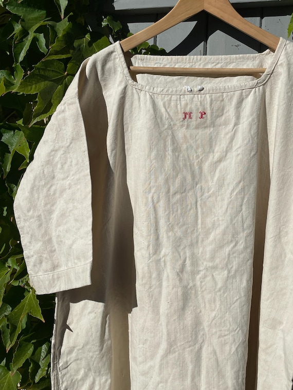 Vintage French Tunic Toile Linen Dress Smock Oatmeal Textile - Etsy Vintage French Tunic Toile Linen Dress Smock Oatmeal Textile - Etsy