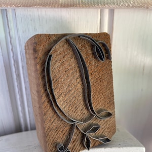 Antique French Stamp D Initial Monogram Alphabet Printing Block Letter Pattern