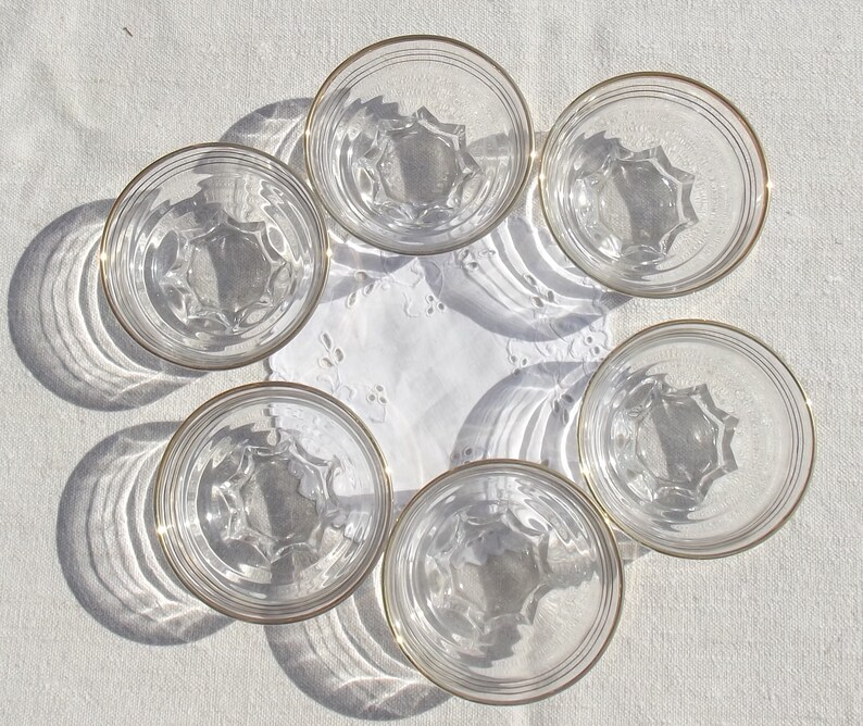 Set of Antique French Glasses Champagne Cups Vintage Gold Etsy