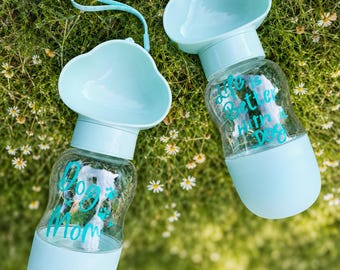 Botella de agua personalizada para perros – Botella de agua con bebedero integrado – Accesorio para pasear al perro – Para mamás perrunas – Regalo para perros