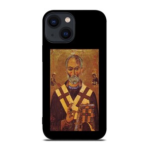 Orthodox Saint Nicholas Phone Case Christian Icon High Quality Print Shockproof cover Custom Protective Unique Handmade Design