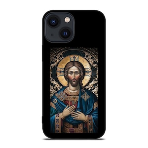 Orthodox Jesus Christ Phone Case Christian Icon High Quality Print Shockproof Silicone cover Custom Protective Unique Handmade Design