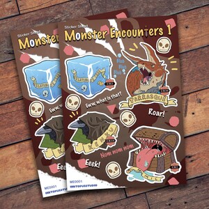 Zwei Stickerbögen | DnD Monster Encounter 1 | Stickerbogen | Mattes Papier