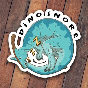 Dino-ronflement | Sticker dinosaure Parasaurolophus (dessiné à la main) | Mat ou holographique