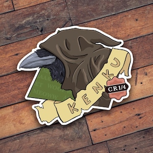 MdD | dessinés à la main Kenku Encounter avec note de défi | Papier mat