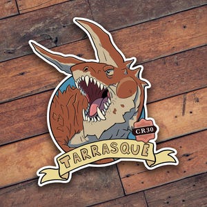 MdD | dessinés à la main de Tarrasque Encounter avec note de défi | Papier mat