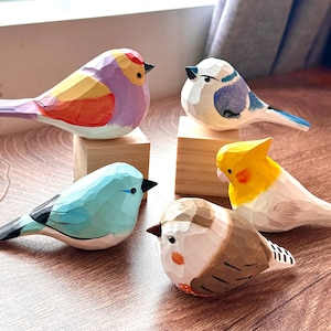 Hand Cardinal Wood Carving Bird Figurine,Custom Country Style Bird Ornaments,Gift for Bird Lovers, Natural Style Decoration,Bird Decor Gifts