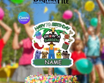 Gra urodzinowa „Uprawiaj ogród”, edytowalna i do druku (PDF)