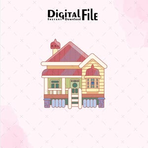 Decoración de fiesta Casa Svg Png Cumpleaños Clipart Descarga instantánea