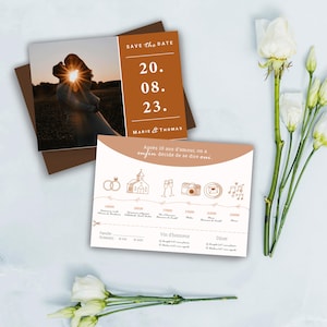 Custom "À la carte" Invitations – Double-sided elegance with detachable RSVP coupon | Elegant, modern stationery | Customizable template
