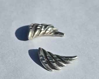 Pendientes de alas de ángel en plata de ley / Pendientes esculturales de alas de pluma de plata 925 / Joyería modernista atemporal de plata