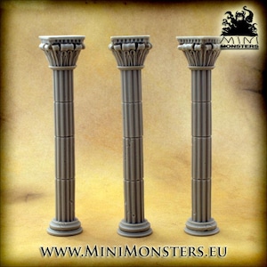 CORINTHIAN COLUMNS - 28mm 32mm Scale | Dungeons and Dragons | DnD Terrain | Fantasy | Resin | Wargaming terrain | Wargames | Mini Monsters