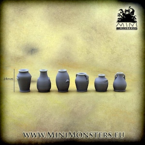 VASES - 28mm 32mm Scale | Wargaming terrain | Wargames | Dungeons and Dragons | DnD Terrain | Fantasy miniatures | Resin | Mini Monsters