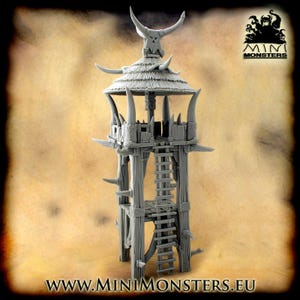 ORCS WATCHTOWER - 28mm 32mm Scale | Wargaming terrain | Wargames | Dungeons and Dragons | DnD Terrain | Fantasy | Resin | Mini Monsters