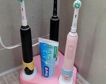 Portaspazzolino e caricabatterie multiplo Oral-B | Modello angolare | Supporto per 1–6 spazzolini elettrici | Supporto organizer per il bagno