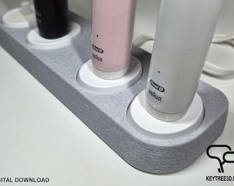 Oral-B Electric Toothbrush Holder 4 Chargers – DIGITAL DOWNLOAD - STL | Bathroom Organizer | Toothbrush Stand