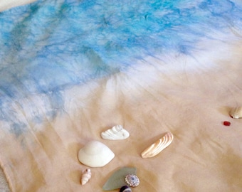 Playsilk Pastel Beach Playsilk ~ Tapis de jeu ~ Océan ~ Teint à la main ~ Inspiré de Waldorf !