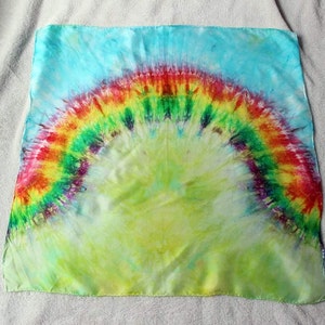 Playsilk Rainbow Arch Spring Grass & Blue Sky Playsilk  ~ Hand Dyed ~ Waldorf Inspired!