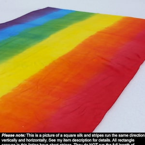 Playsilk Bright Rainbow Striped ~ Hand Dyed ~ Waldorf Inspired~ Silk Scarf