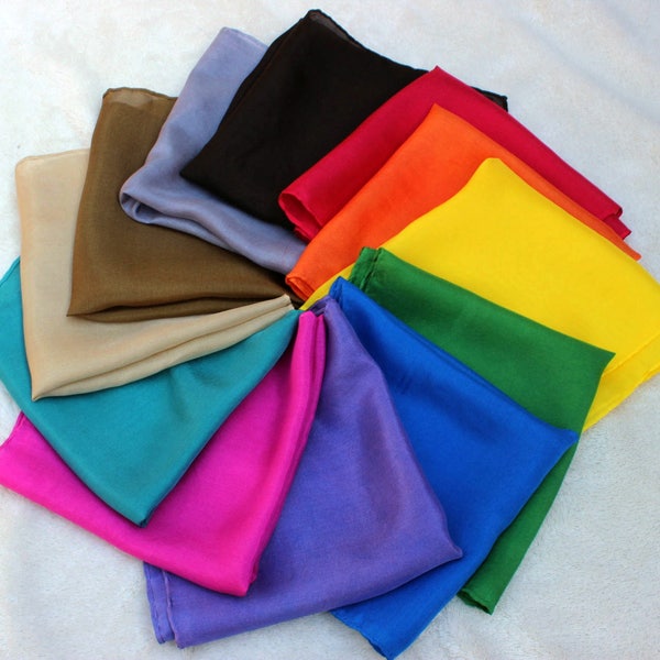 Playsilk Set of 12 Playsilks - All Colors! Rainbow & Expansion Set ~ Hand Dyed ~ Waldorf Inspired!