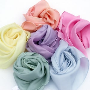 Playsilk Set of 6 Rainbow Playsilks -Soft Pastel ~ Hand Dyed ~ Waldorf Inspired!