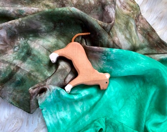 Tapete de atividades Playsilk com estampa de paisagem desértica/pradaria/floresta ~ Areia ~ Bosque ~ Tingido à mão ~ Inspirado na pedagogia Waldorf!