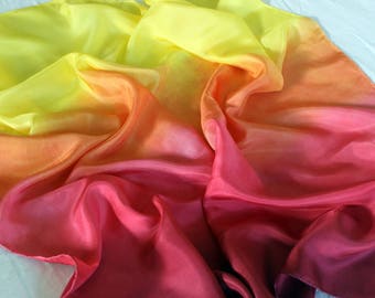 Sciarpa Playsilk Fire Ombré: giocattolo Waldorf tinto a mano