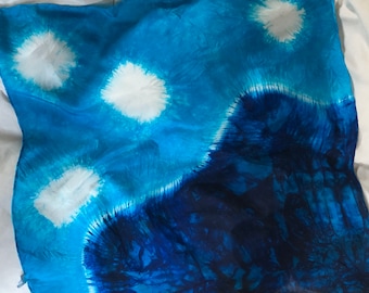 Tapete de atividades Playsilk Deep Water Tundra Arctic ~ Tingido à mão ~ Waldorf ~