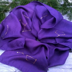 Playsilk Solid Color Constellation Silk ~ Hand Dyed & Hand Painted ~ Waldorf Inspired Scarf