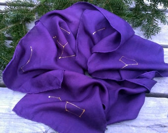 Playsilk Solid Color Constellation Silk ~ Hand Dyed & Hand Painted ~ Waldorf Inspired Scarf