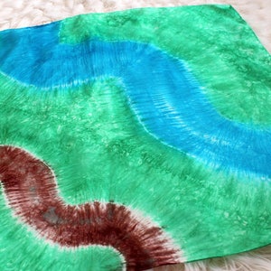 Playsilk Winding River & Walking Path/Road ~ Play Mat ~ Hand Dyed ~ Waldorf Inspired~