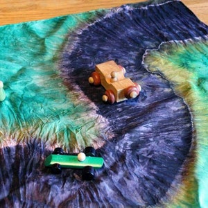 Playsilk Paved Road ~ Play Mat ~ Hand Dyed ~Waldorf Inspired
