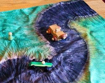 Playsilk Paved Road ~ Play Mat ~ Hand Dyed ~Waldorf Inspired