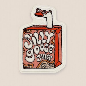 Silly Goose Juice Patch – Funny Retro Embroidered Patch, Quirky Iron On Patch for Jacket, Backpack, Hat, Clothes