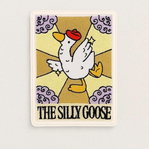 The Silly Goose Patch – Funny Embroidered Goose Patch, Quirky Iron On Badge for Jacket, Backpack, Hat, Clothes
