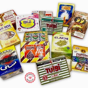 Pick & Mix 50pcs box of Rasily, Elaichi, Naaz Paan Masala, Tulsi, Sunny, Fanoos, Bombay, Shahi Delux, Shahi Meva, Go Go, Aas Pas, Hum Tum.