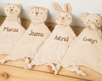 Personalized Animal Comforter With Name,Custom Embroidered Baby Comforter,Lovey baby comfort blanket,Baby Shower Gift toy,Gift for baby girl