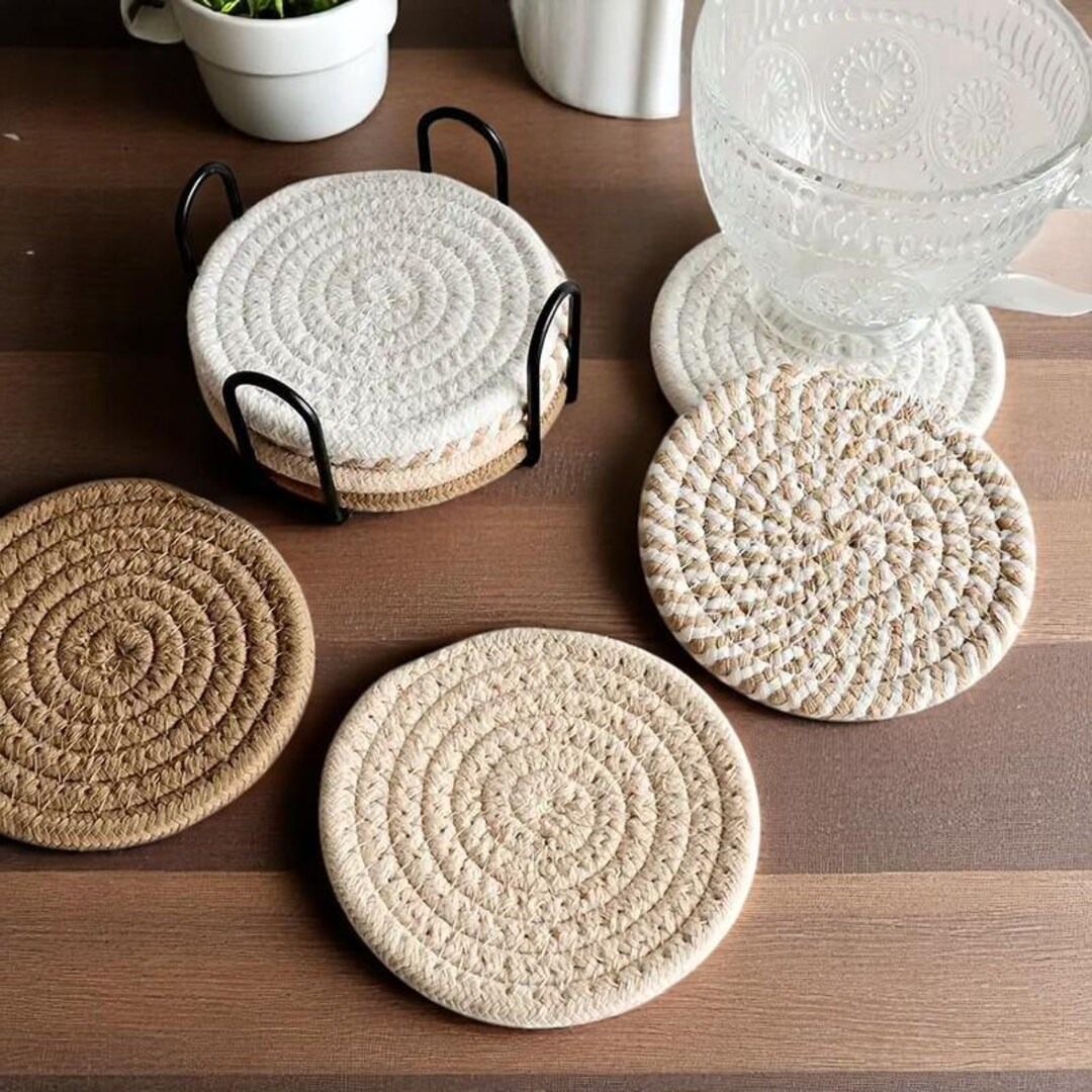 lot Set de 6 sous Verres tasses Bock coeur avec support. bois