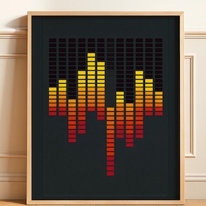 Retro Equalizer Bar Art Print | Music Studio DJ Sound System Poster (Digital Download)