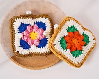 Crochet Granny Square AirPods Case: Handmade Earbud Bag Charm