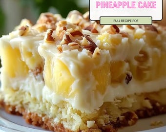 Recette de gâteau à l'ananas : dessert tropical facile (téléchargement PDF imprimable)