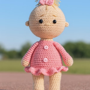 Amigurumi Girl Doll Crochet Pattern – PDF Digital Download – Cute Soft Doll with Dress – Easy Crochet Toy Tutorial – Beginner Friendly