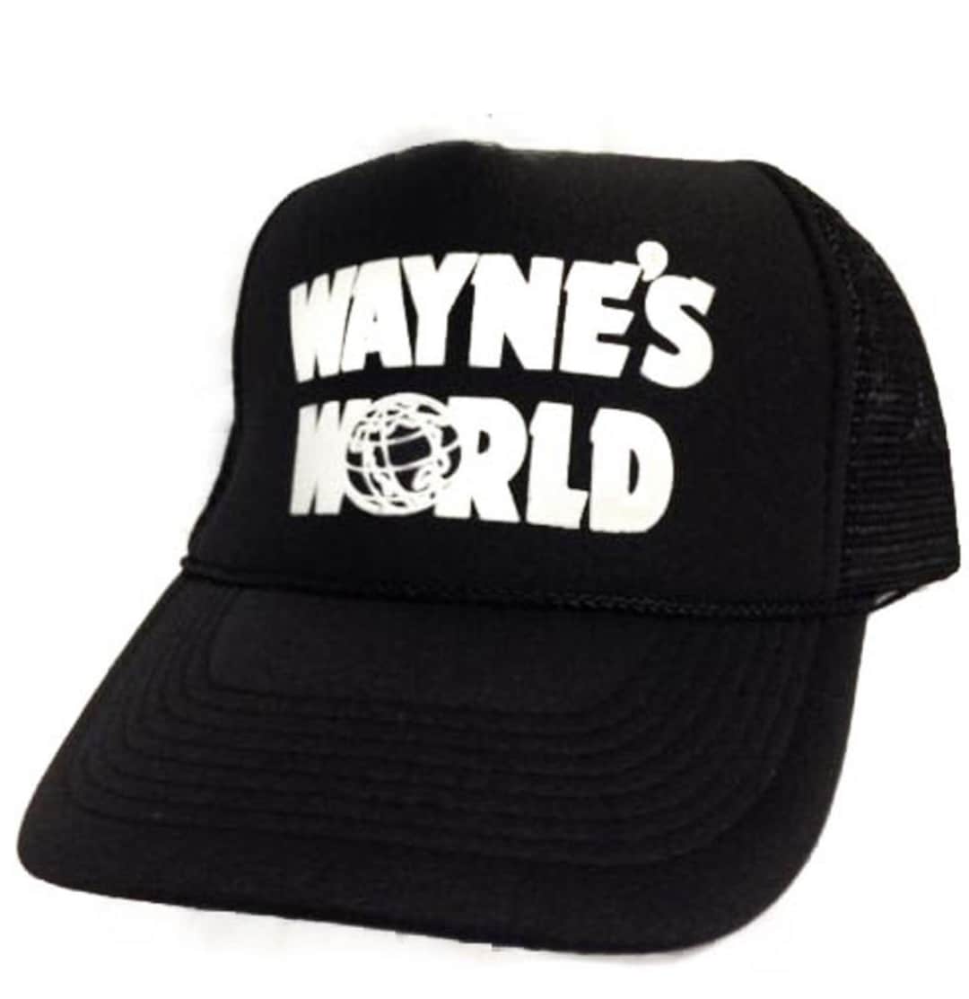 Waynes World Trucker Hat Mesh Vintage Snapback Hat Black Etsy — free download