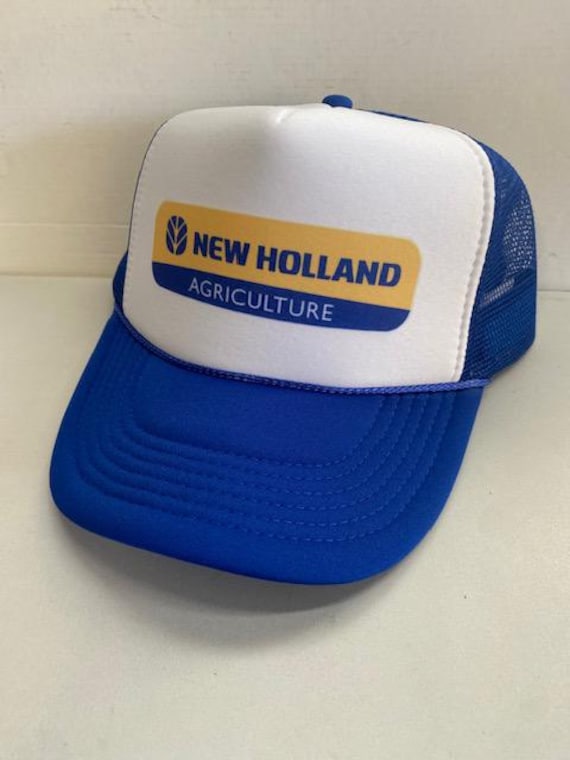 New Holland Trucker Hat Mesh Vintage SnapBack Hat Blue