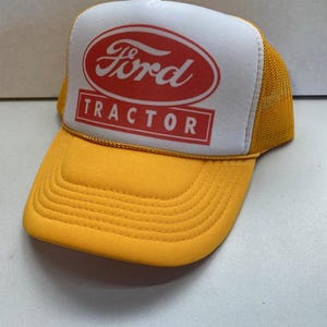 Ford Tractor Hat Mesh Vintage SnapBack Hat Yellow