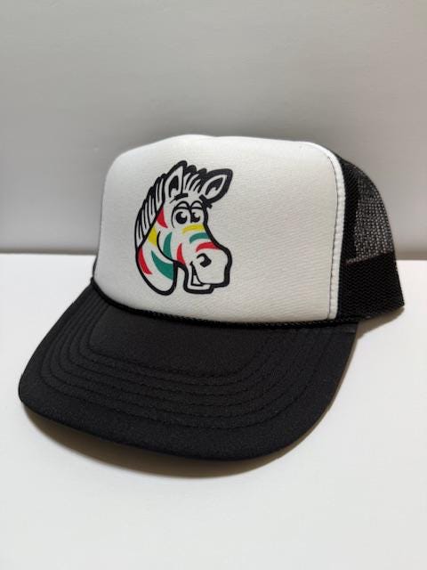 Zebra Trucker Hat Mesh Vintage SnapBack Hat Black